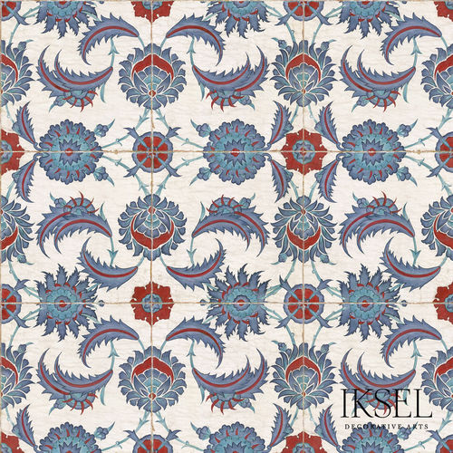 Carta da parati contemporanea - IZNIK RUSTEM RW102 - Iksel Decorative Arts - in fibra di vetro / in vinile / con motivi naturali