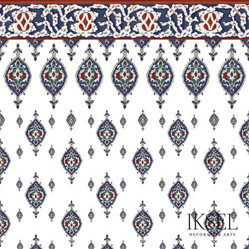 Carta da parati classica - IZNIK SINAN P. RW103 - Iksel Decorative Arts - in fibra di vetro / in vinile / con motivi geometrici