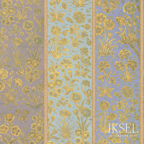 Carta da parati classica - RW925 Kutch Behar Stripe cs01 Original - Iksel Decorative Arts - in fibra di vetro / in vinile / con motivi floreali