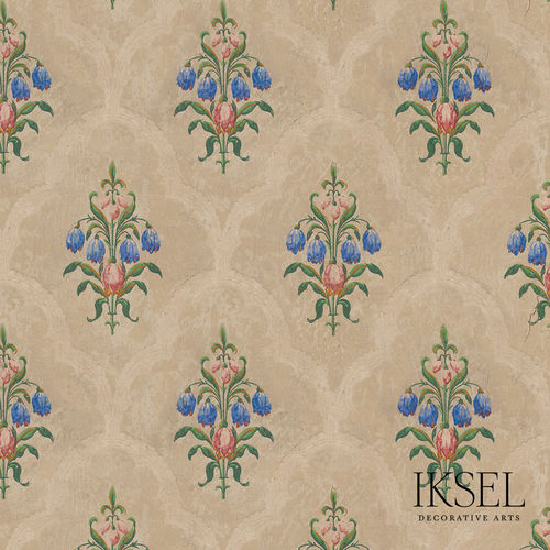 Carta da parati contemporanea - RW411 Louis XVI Prairie Bouquet - Iksel Decorative Arts - in fibra di vetro / in vinile / con motivi naturali