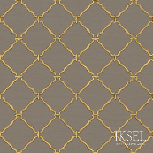 Carta da parati contemporanea - RW322 Jali Dvi - Iksel Decorative Arts - in fibra di vetro / in vinile / con motivi geometrici