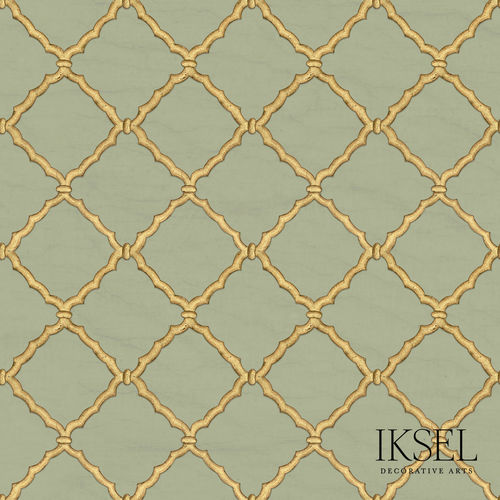 Carta da parati contemporanea - RW323 Jali Tri - Iksel Decorative Arts - in fibra di vetro / in vinile / con motivi geometrici