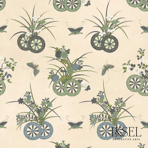 Carta da parati contemporanea - RW608 Japanese Chariots - Iksel Decorative Arts - in fibra di vetro / in vinile / con motivi naturali