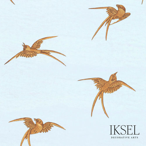 Carta da parati contemporanea - RW602 Japanese Birds - Iksel Decorative Arts - in fibra di vetro / in poliestere / con motivi naturali