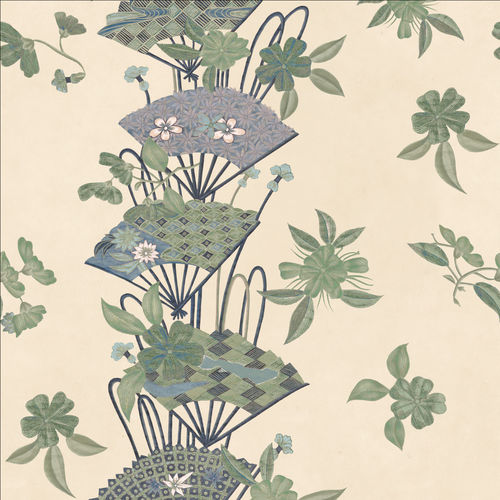 Carta da parati contemporanea - RW610 Japanese Fans - Iksel Decorative Arts - in vinile / in fibra di vetro / con motivi naturali