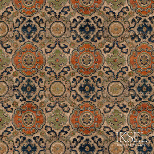 Carta da parati contemporanea - RW910 Manchu Medallions - Iksel Decorative Arts - in tessuto non tessuto / in fibra di vetro / in vinile