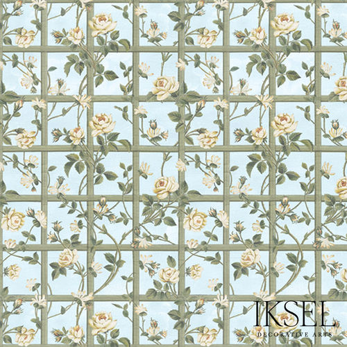 Carta da parati contemporanea - CE416 Rose Trellis Ceiling  - Iksel Decorative Arts - in fibra di vetro / in vinile / con motivi naturali