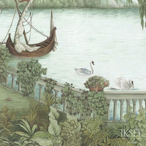 Carta da parati contemporanea - SC150 Swan Lake - Iksel Decorative Arts - in vinile / in fibra di vetro / con motivi naturali