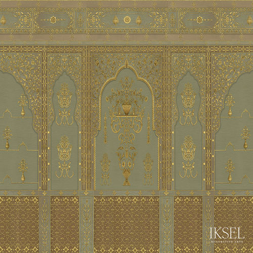 Carta da parati contemporanea - AR301 Bikaner - Iksel Decorative Arts - in vinile / in fibra di vetro / a fiori