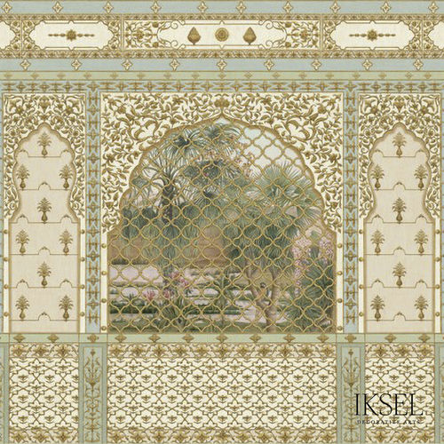 Carta da parati contemporanea - AR302 Bikaner Bagh - Iksel Decorative Arts - in vinile / in fibra di vetro / con motivi naturali