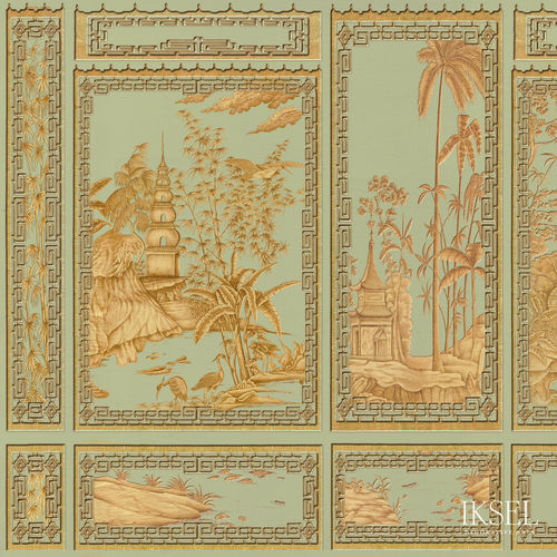 Carta da parati contemporanea - AR653 Chinois Key - Iksel Decorative Arts - in vinile / in fibra di vetro / con motivi naturali