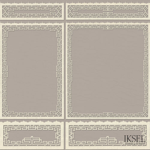 Carta da parati contemporanea - AR654 Chinois Key Boiserie - Iksel Decorative Arts - in vinile / in fibra di vetro / a fiori