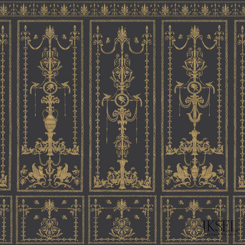 Carta da parati contemporanea - AR403 Empire_Arabesque - Iksel Decorative Arts - in vinile / in fibra di vetro / a fiori
