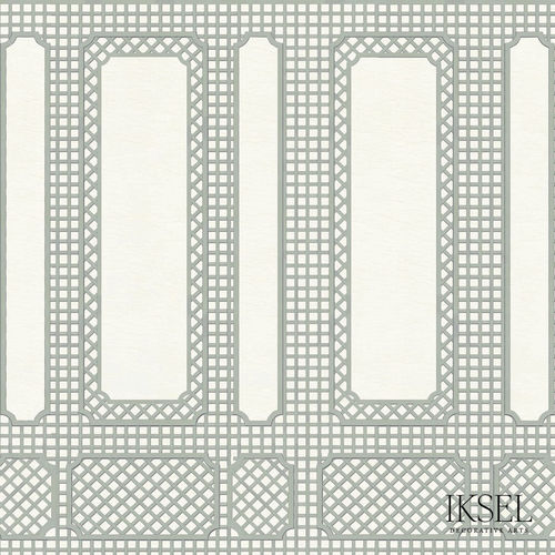 Carta da parati contemporanea - AR406 French Garden Trellis - Iksel Decorative Arts - in vinile / in fibra di vetro / con motivi geometrici