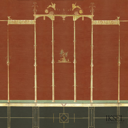 Carta da parati contemporanea - AR532 Red Pompeii - Iksel Decorative Arts - in vinile / in fibra di vetro / con motivi naturali
