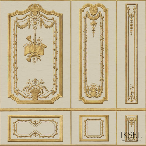 Carta da parati contemporanea - AR408 Regence Boiserie - Iksel Decorative Arts - in vinile / in fibra di vetro / floreale