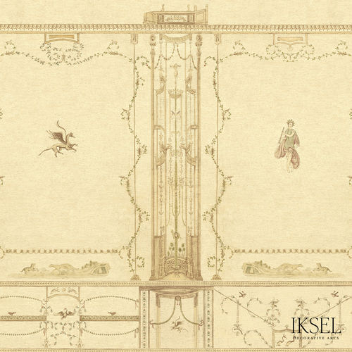 Carta da parati contemporanea - AR533 White Pompeii - Iksel Decorative Arts - in vinile / in fibra di vetro / con motivi naturali