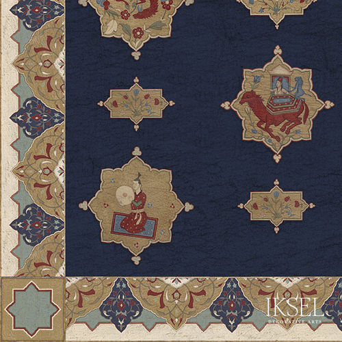 Carta da parati contemporanea - CE164F Aleppo Blue Flat Ceiling - Iksel Decorative Arts - in vinile / in fibra di vetro / con motivi naturali