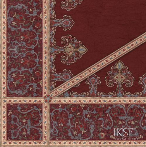 Carta da parati contemporanea - CE163T Aleppo Red Tented Ceiling - Iksel Decorative Arts - in vinile / in fibra di vetro / con motivi naturali