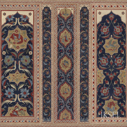 Carta da parati contemporanea - SC164 Aleppo Blue - Iksel Decorative Arts - in vinile / in fibra di vetro / con motivi naturali