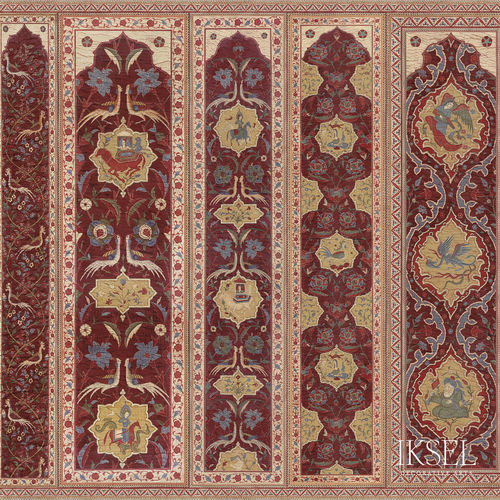 Carta da parati contemporanea - AR201 Aleppo Red - Iksel Decorative Arts - in fibra di vetro / in vinile / a fiori