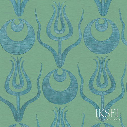 Carta da parati contemporanea - RW201 Tulip and Crescent - Iksel Decorative Arts - in vinile / in fibra di vetro / a fiori