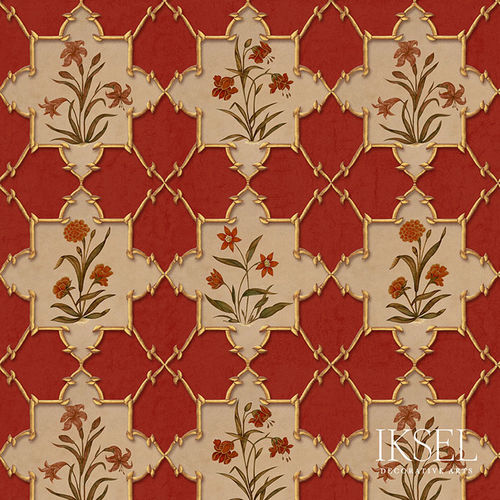 Carta da parati contemporanea - RW305 Rajmata Jali - Iksel Decorative Arts - in vinile / in fibra di vetro / a fiori