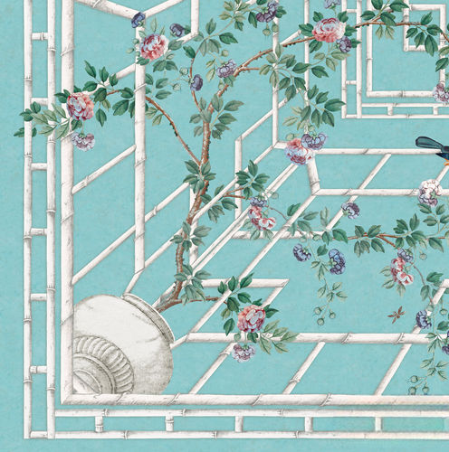 Carta da parati contemporanea - CE121 EASTERN EDEN CEILING - Iksel Decorative Arts - in vinile / in fibra di vetro / con motivi naturali