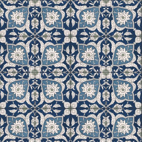 Carta da parati contemporanea - IZNIK NURBANU RW121 - Iksel Decorative Arts - in fibra di vetro / in vinile / con motivi geometrici