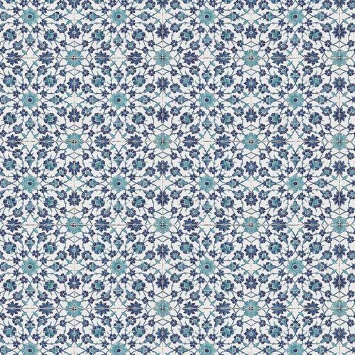 Carta da parati contemporanea - IZNIK SAFIYE RW128 - Iksel Decorative Arts - in fibra di vetro / in vinile / con motivi geometrici