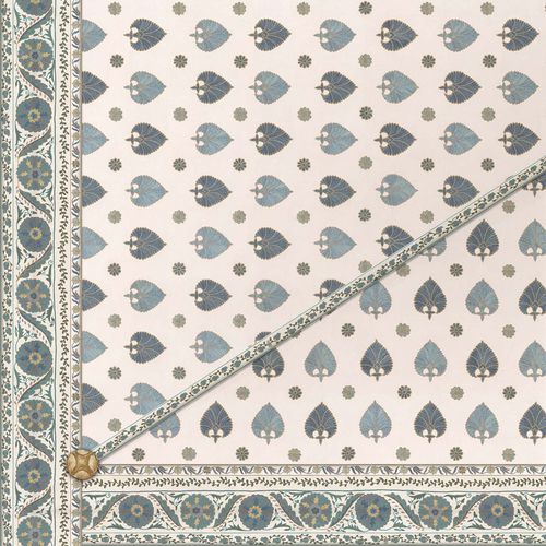 Carta da parati contemporanea - SUZANI SPADES CEILING - Iksel Decorative Arts - in vinile / con motivi naturali / verde