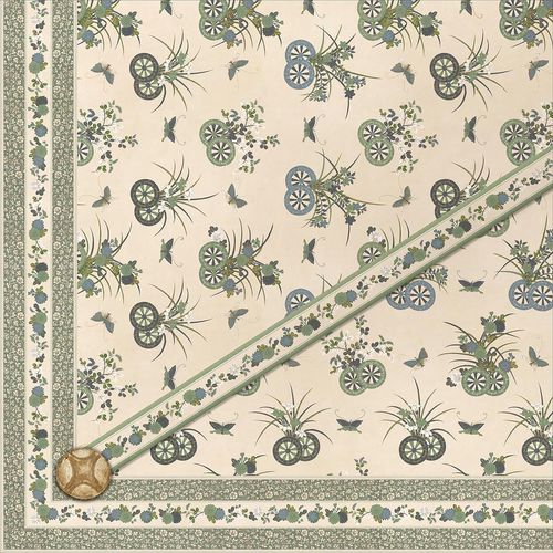 Carta da parati contemporanea - JAPANESE CHARIOTS CEILING CE608 - Iksel Decorative Arts - in vinile / con motivi floreali / verde