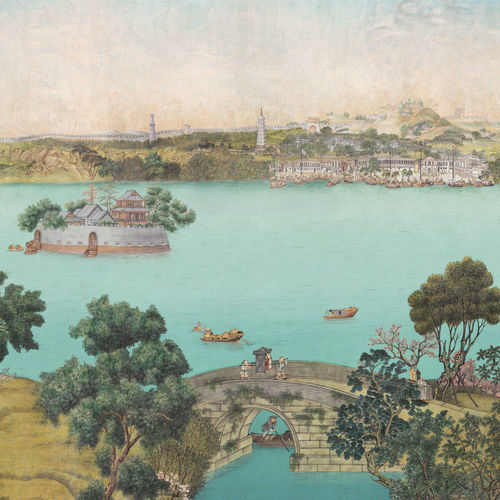 Carta da parati contemporanea - SC168 PEARL RIVER - Iksel Decorative Arts - in tessuto non tessuto / con motivi naturali / con scene