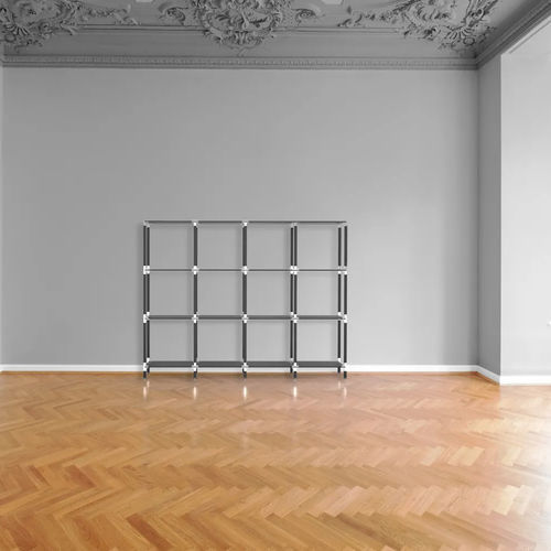 Sistema di scaffali a muro - Library 190/120 - tRACK by Kesseböhmer GmbH - autoportante / contemporaneo / in acciaio con rivestimento a polvere