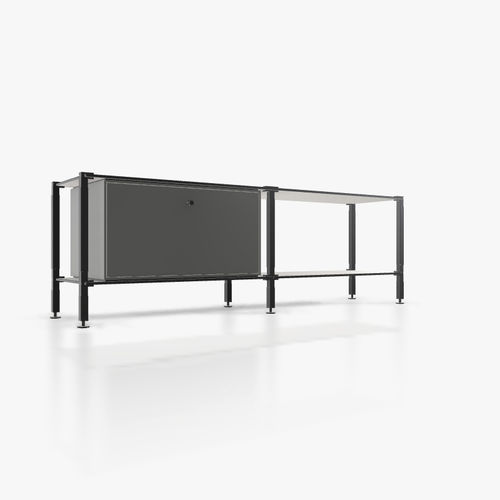 Credenza contemporanea - L.2.750.1.1.AZ.00.1 - tRACK by Kesseböhmer GmbH - impiallacciata in legno / in MDF laccato / in acciaio con rivestimento a polvere