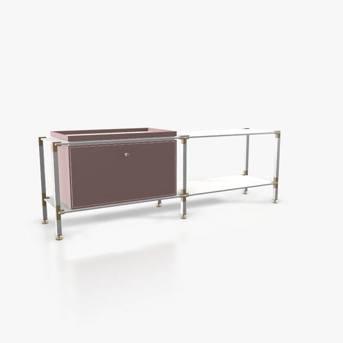 Credenza contemporanea - L.2.750.1.1.AZ.TA.1 - tRACK by Kesseböhmer GmbH - impiallacciata in legno / in MDF laccato / in acciaio con rivestimento a polvere