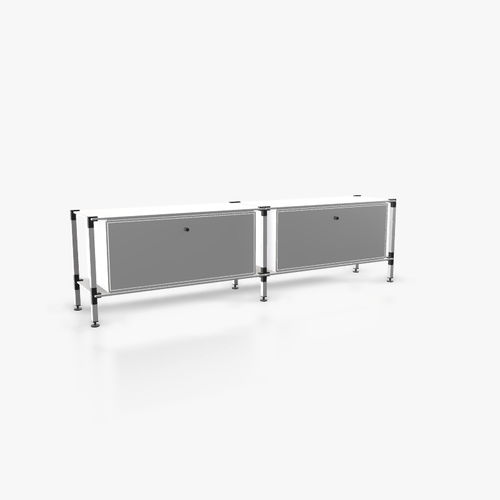 Credenza contemporanea - L.2.900.1.2.AZ.00.1 - tRACK by Kesseböhmer GmbH - impiallacciata in legno / in MDF laccato / in acciaio con rivestimento a polvere