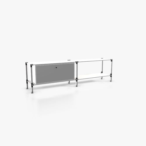 Credenza contemporanea - L.2.900.1.1.AZ.00.1 - tRACK by Kesseböhmer GmbH - impiallacciata in legno / in MDF laccato / in acciaio con rivestimento a polvere