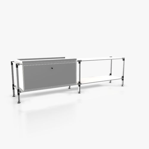 Credenza contemporanea - L.2.900.1.1.AZ.TA.1 - tRACK by Kesseböhmer GmbH - impiallacciata in legno / in MDF laccato / in acciaio con rivestimento a polvere