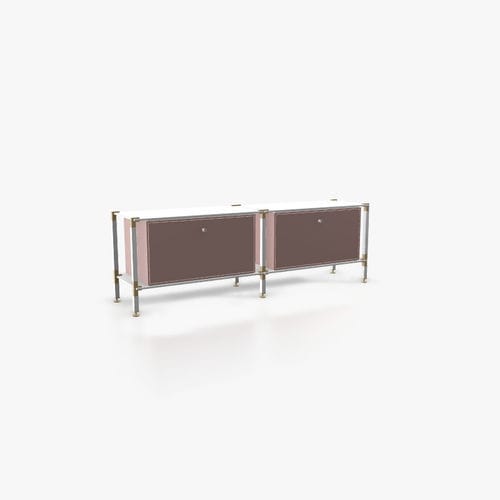 Credenza contemporanea - L.2.750.1.2.AZ.00.1 - tRACK by Kesseböhmer GmbH - impiallacciata in legno / in MDF laccato / in acciaio con rivestimento a polvere