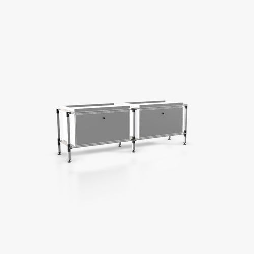 Credenza contemporanea - L.2.750.1.2.AZ.TA.1 - tRACK by Kesseböhmer GmbH - impiallacciata in legno / in MDF laccato / in acciaio con rivestimento a polvere