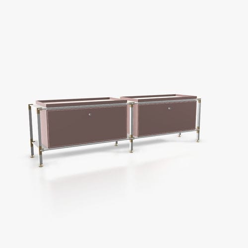 Credenza contemporanea - L.2.900.1.2.AZ.TA.1 - tRACK by Kesseböhmer GmbH - impiallacciata in legno / in MDF laccato / in acciaio con rivestimento a polvere