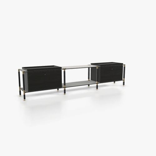 Credenza contemporanea - L.3.750.1.2.AZ.TA.1 - tRACK by Kesseböhmer GmbH - impiallacciata in legno / in MDF laccato / in acciaio con rivestimento a polvere