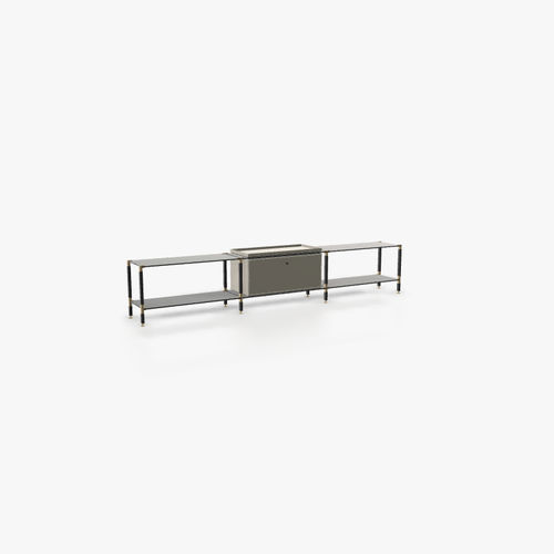 Credenza contemporanea - L.3.900.1.1.AZ.TA.1 - tRACK by Kesseböhmer GmbH - impiallacciata in legno / in MDF laccato / in acciaio con rivestimento a polvere