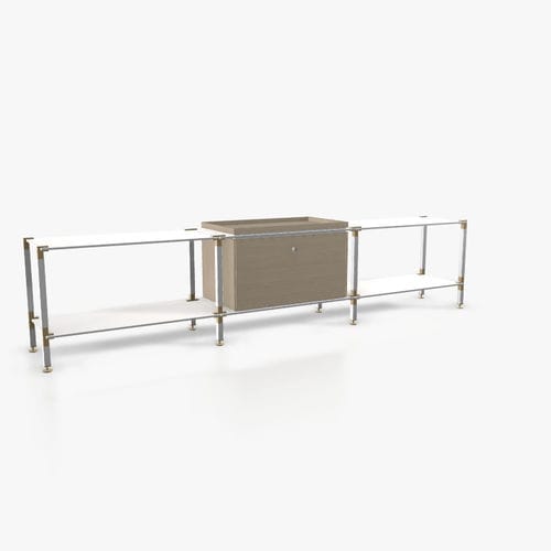 Credenza contemporanea - L.3.750.1.1.AZ.TA.1 - tRACK by Kesseböhmer GmbH - impiallacciata in legno / in MDF laccato / in acciaio con rivestimento a polvere