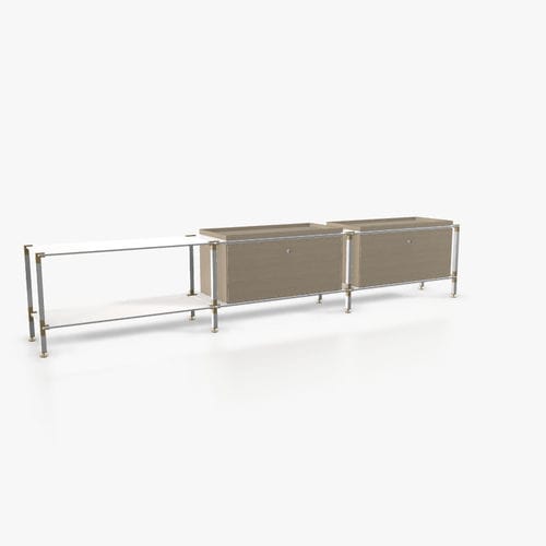 Credenza contemporanea - L.3.900.1.2.AZ.TA.2 - tRACK by Kesseböhmer GmbH - impiallacciata in legno / in MDF laccato / in acciaio con rivestimento a polvere