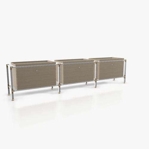 Credenza contemporanea - L.3.750.1.3.AZ.TA.1 - tRACK by Kesseböhmer GmbH - impiallacciata in legno / in MDF laccato / in acciaio con rivestimento a polvere