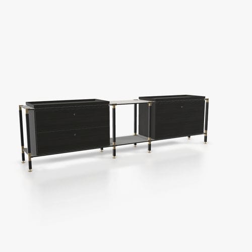 Credenza contemporanea - S.3.900.1.2.DU.TA.1 - tRACK by Kesseböhmer GmbH - impiallacciata in legno / in MDF laccato / in acciaio con rivestimento a polvere
