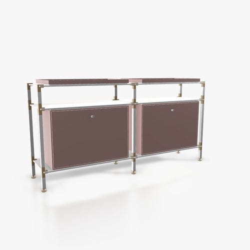 Credenza contemporanea - S.2.750.2.2.KU.TA.1 - tRACK by Kesseböhmer GmbH - impiallacciata in legno / in MDF laccato / in acciaio con rivestimento a polvere