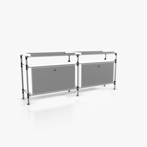Credenza contemporanea - S.2.900.2.2.KU.TA.1 - tRACK by Kesseböhmer GmbH - impiallacciata in legno / in MDF laccato / in acciaio con rivestimento a polvere